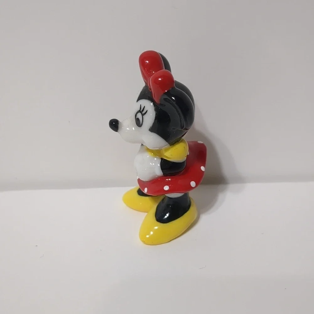 Minnie Mouse Glass Figurine Vintage Tiny Bone China Disney Taiwan